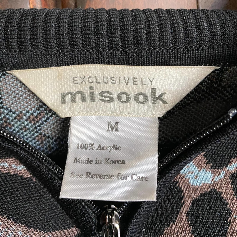 Exclusively Misook Jacket M Leopard Print Zip Up - image 5